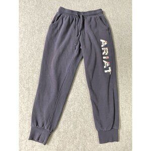 ARIAT R.E.A.L. Womens Grey Floral Ariat Logo Jogger Sweatpants Size XS